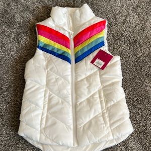 Girls size 7 rainbow puffer vest- new with tags